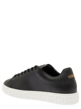 Versace Sneaker Basse new Greca Con Motivo Greca In Eco-pelle Nera Uomo - Men - Piano Luigi