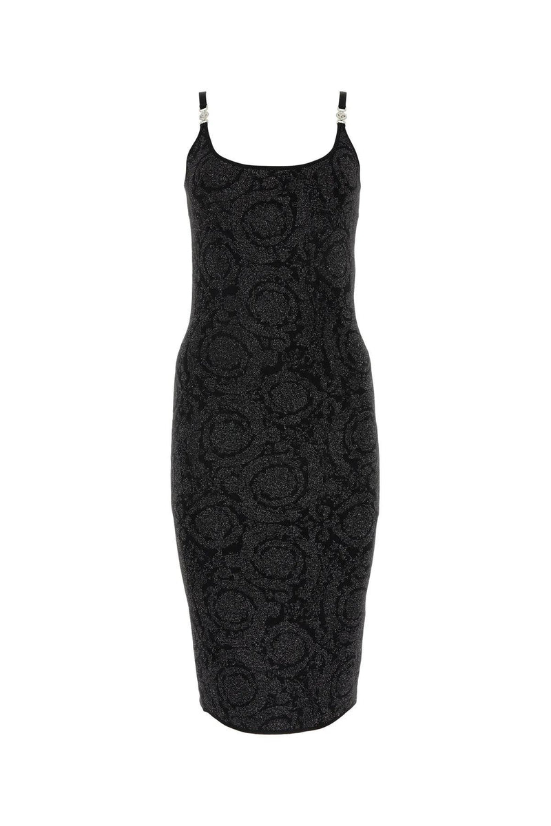 Versace Black Stretch Viscose Blend Dress - Women