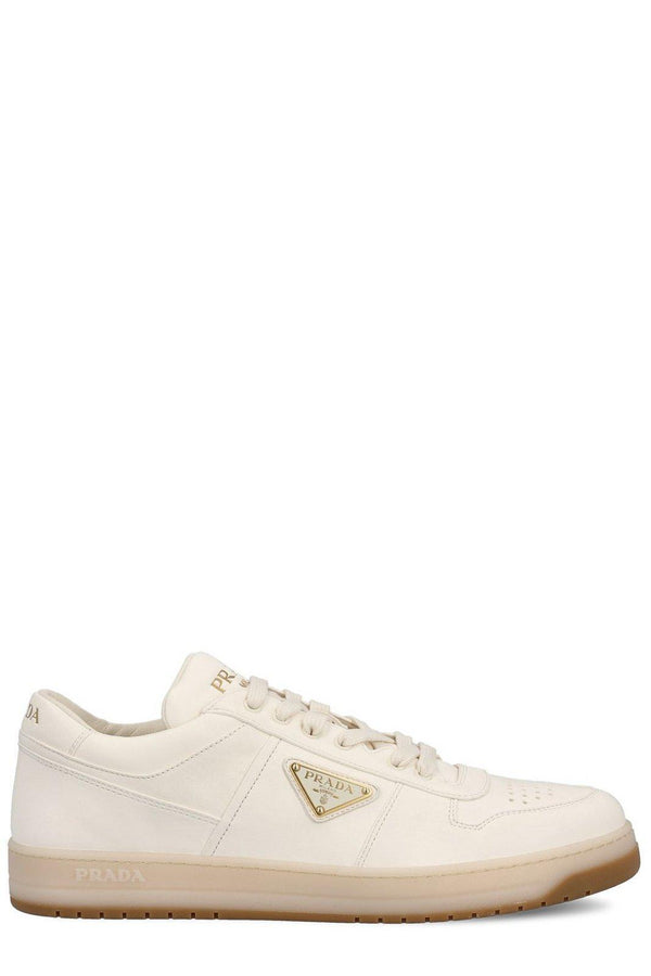 Prada Enamel-triangle Lace-up Sneakers - Men