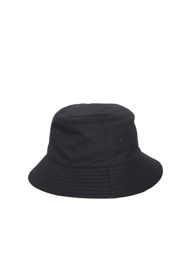 Burberry Check Motif Black Bucket Cap - Men