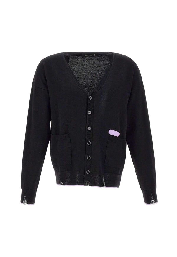 Dsquared2 fluo Trim Wool And Cashmere Cardigan - Men - Piano Luigi