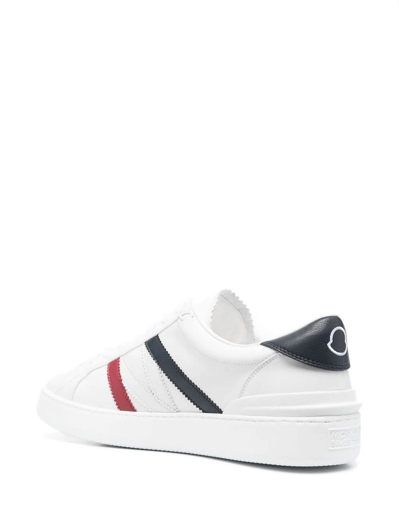 Moncler Monaco M Sneakers In White, Blue And Red - Men