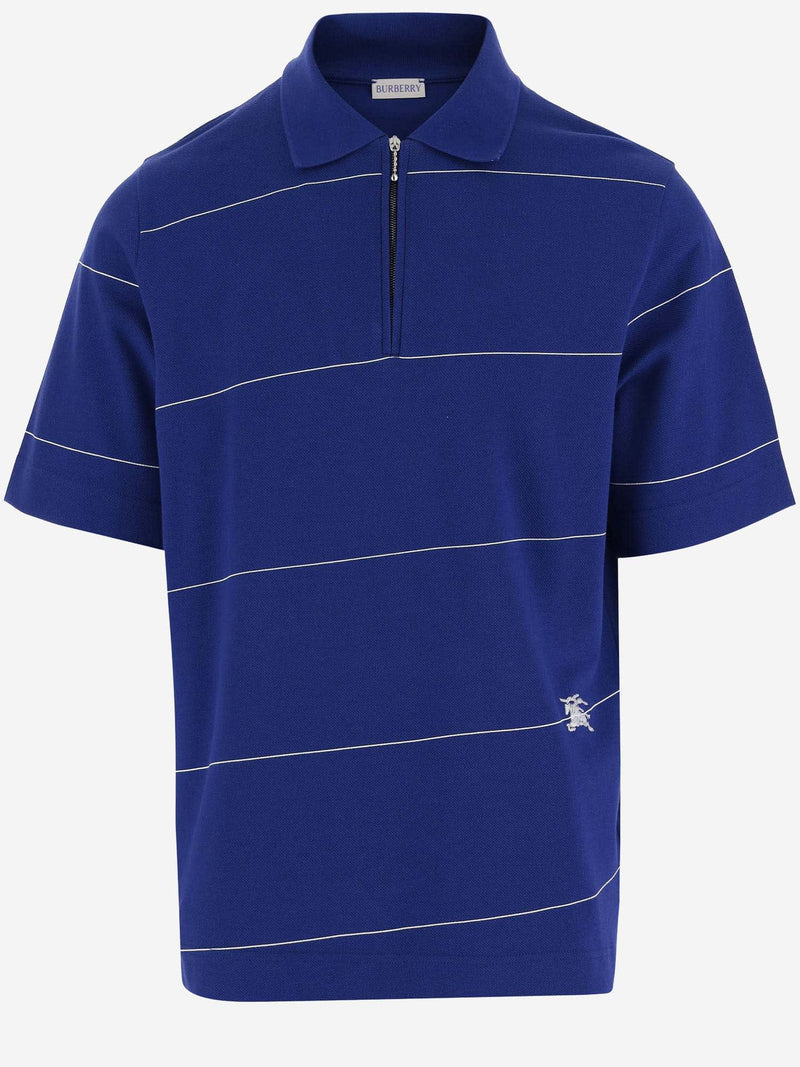 Burberry Cotton Polo Shirt With Striped Pattern - Men