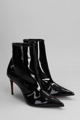 Christian Louboutin Sporty Kate Booty High Heels Ankle Boots In Black Patent Leather - Women - Piano Luigi