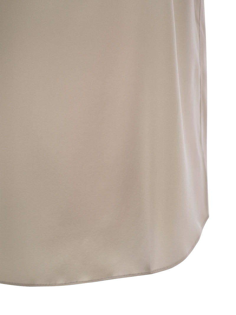 Brunello Cucinelli Reversible Stretch Silk Satin Top - Women