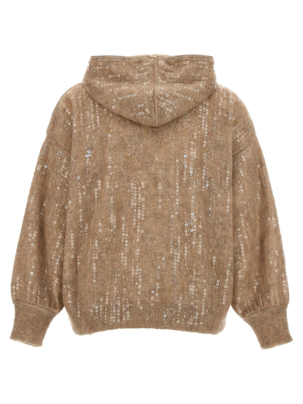 Brunello Cucinelli Sequin Hooded Cardigan - Women - Piano Luigi