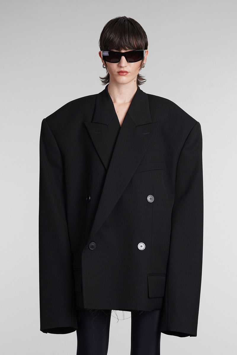 Balenciaga Blazer In Black Wool - Women