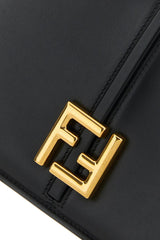 Fendi Black Leather Cmon Medium Shoulder Bag - Women