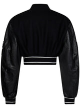 Black Givenchy 4g Short Bomber In Wool And Leather - Women