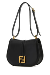 Fendi Black Leather Cmon Medium Shoulder Bag - Women