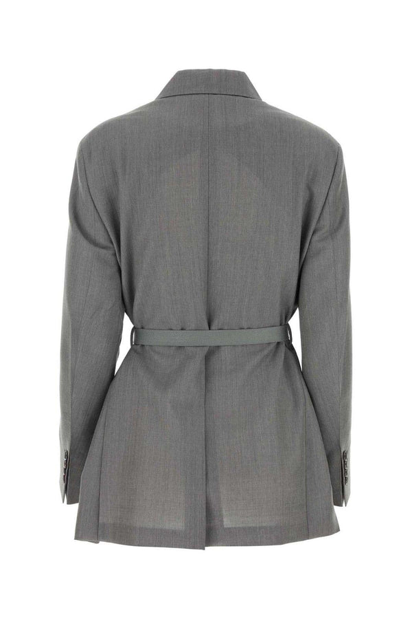 Prada Button-up Belted Jacket - Women