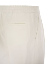 Brunello Cucinelli Leisure Fit Cotton Gabardine Trousers With Drawstring And Double Darts - Men