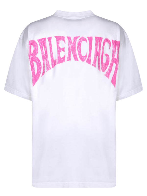 Balenciaga Paris White/pink T-shirt - Women