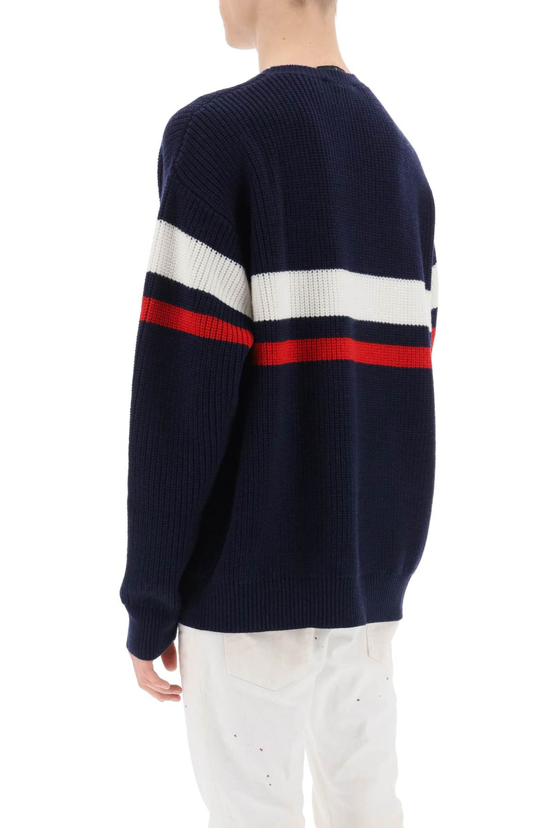 Dsquared2 Wool Sweater With Varsity Patch - Men