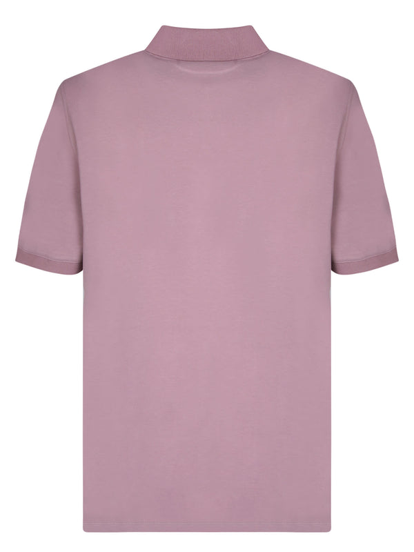 Brunello Cucinelli Logo Pink Piquet Polo Shirt - Men