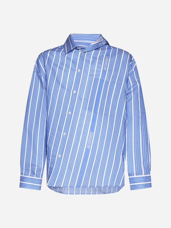 Jacquemus Cuadro Striped Silk-blend Shirt - Men