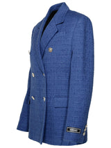 Versace Blue Cotton Blend Blazer - Women - Piano Luigi