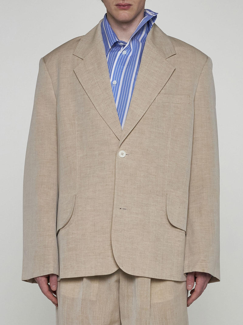 Jacquemus Titolo Linen And Wool Single-breasted Blazer - Men