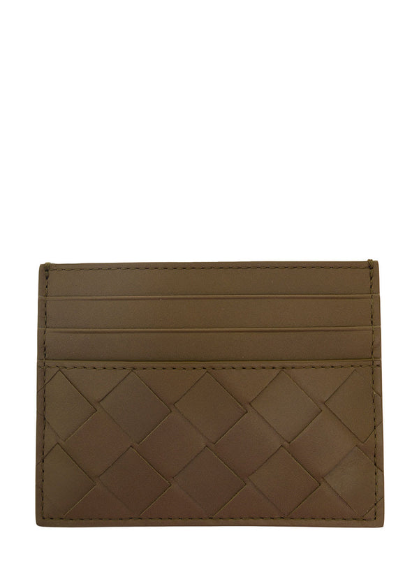 Bottega Veneta Beige Card-holder With Intreccio Motif In Leather Man - Men