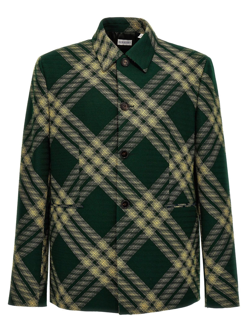 Burberry Check Wool Tailored Blazer - Men - Piano Luigi