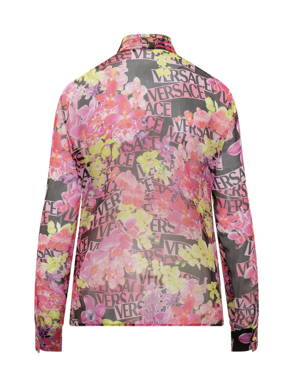 Versace Allover Floral Printed Long Sleeved Shirt - Women