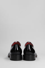 Christian Louboutin Chambeliss Night Lace Up Shoes In Black Patent Leather - Men