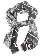 Balmain Fringe Edge Printed Scarf - Women