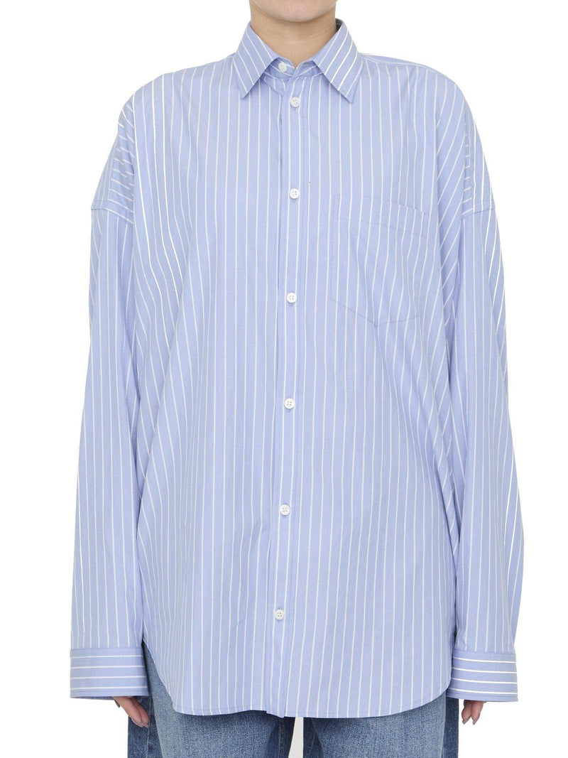 Balenciaga Striped Oversized Shirt - Women