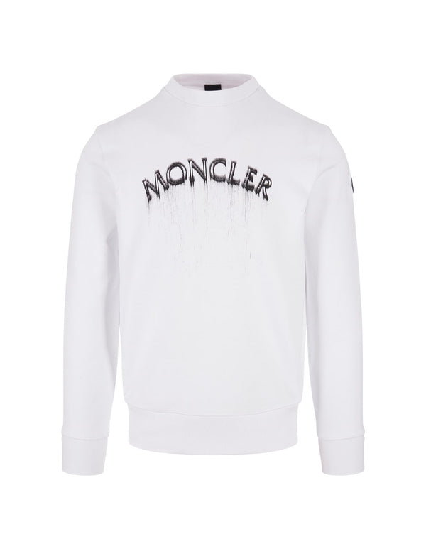 Moncler White Sweatshirt With Front Logo - Men