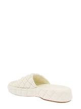 White Quilted Leather Slide Sandals Bottega Veneta Woman - Women