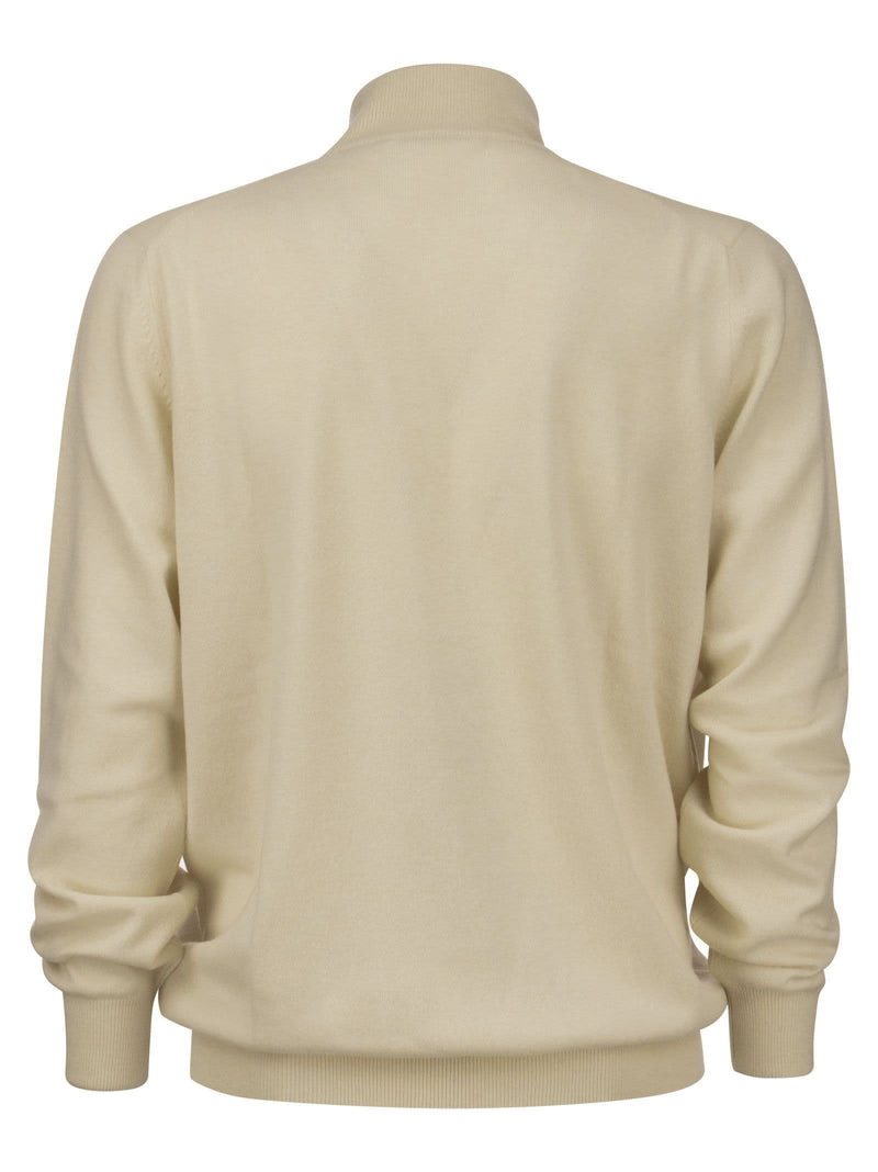 Brunello Cucinelli Cashmere Turtleneck Sweater With Zip - Men