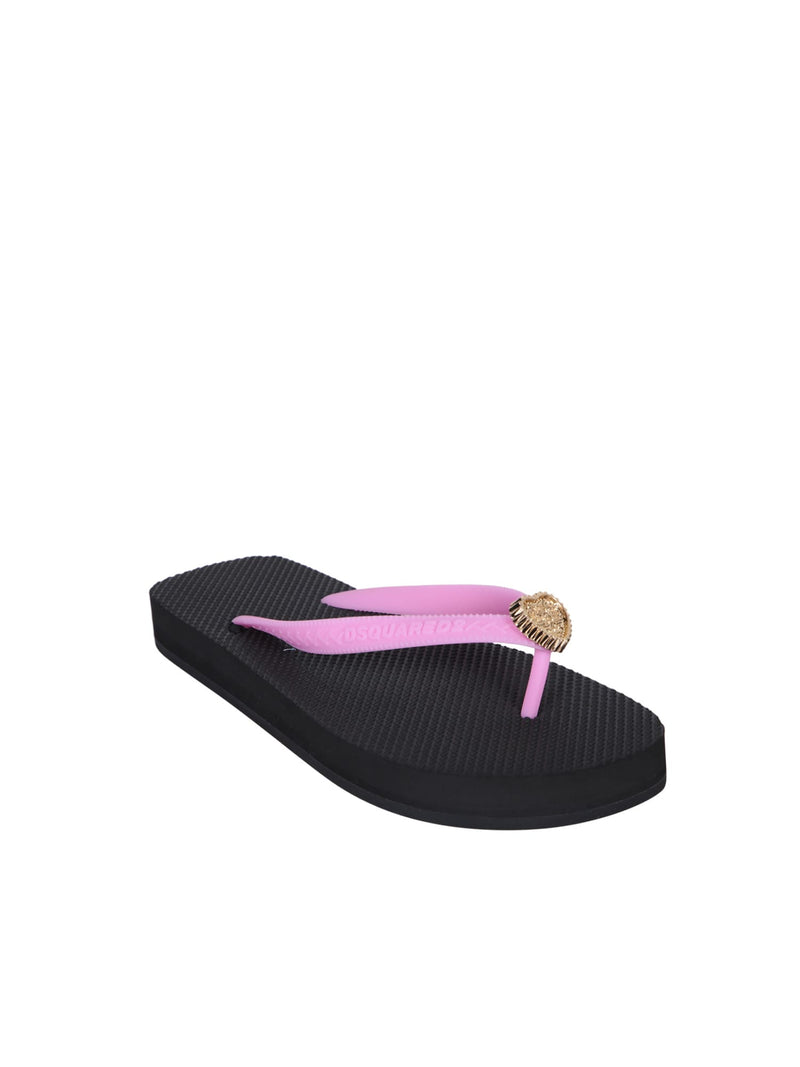 Dsquared2 Heart Pink Flip Flops - Women