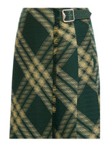 Burberry Check Printed Frayed-edge Midi Skirt - Women