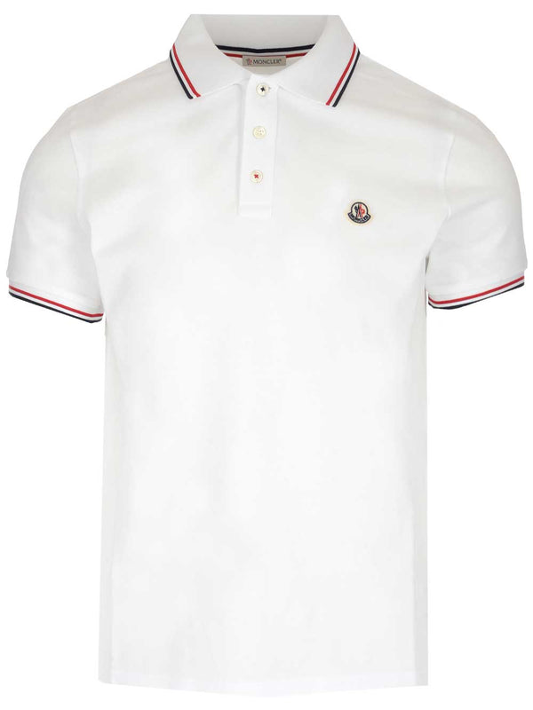 Moncler White Polo Shirt With Logo - Men