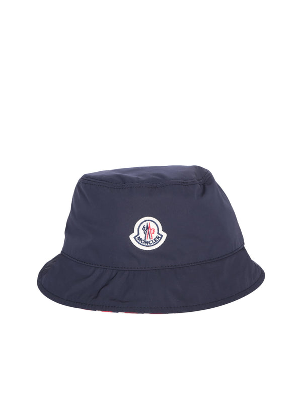 Moncler Logo Blue Bucket Hat - Men