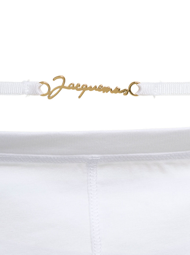 Jacquemus sierra White Long-sleeve Top With Logo Detail In Jersey Woman - Women