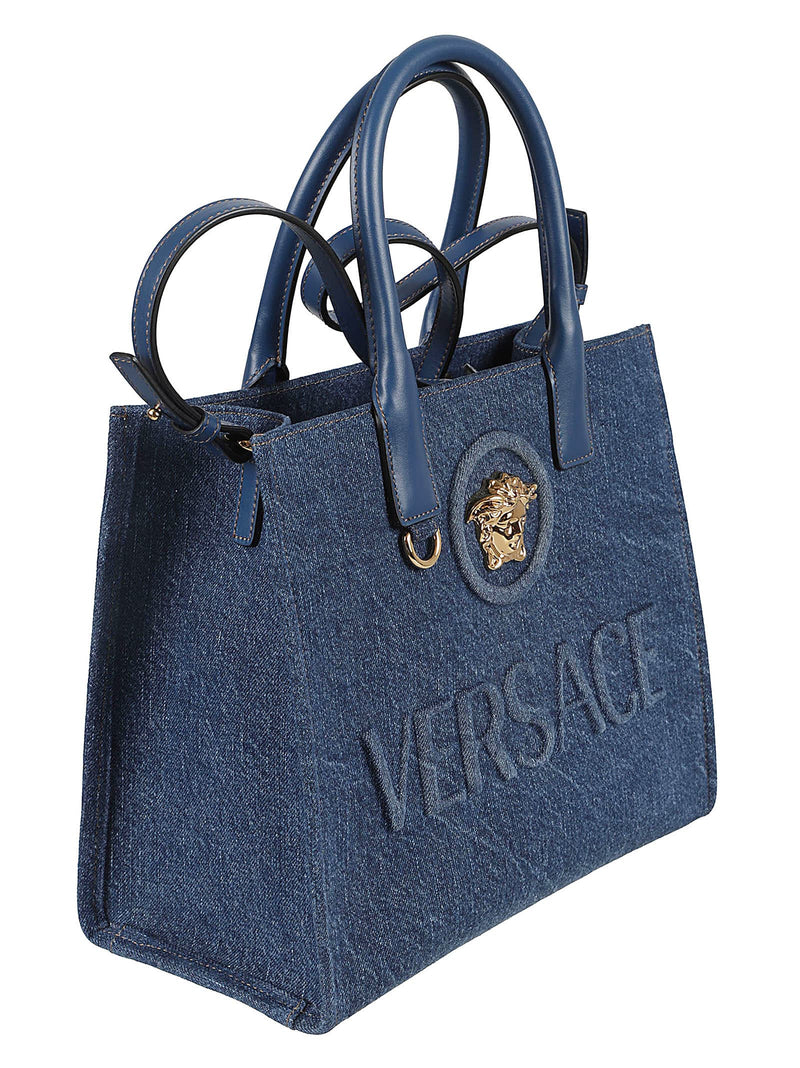 Versace Medusa Head Embellished Logo Tote - Women