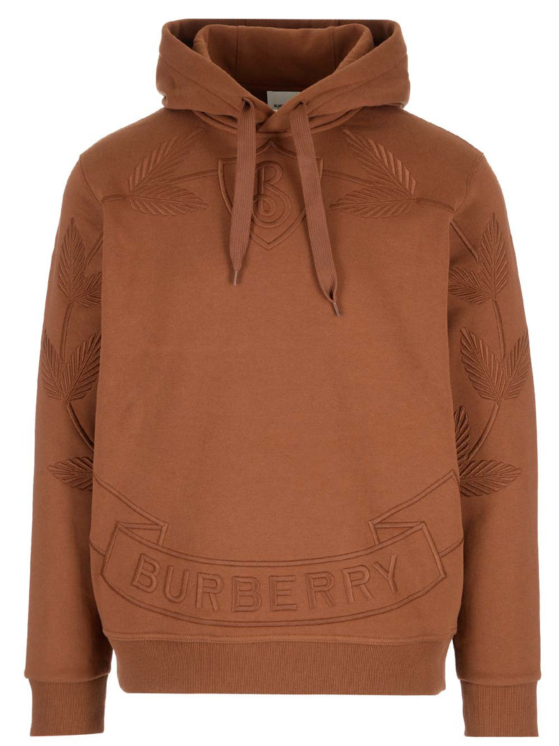 Burberry Brown Hoodie With Embroidered Logo - Men