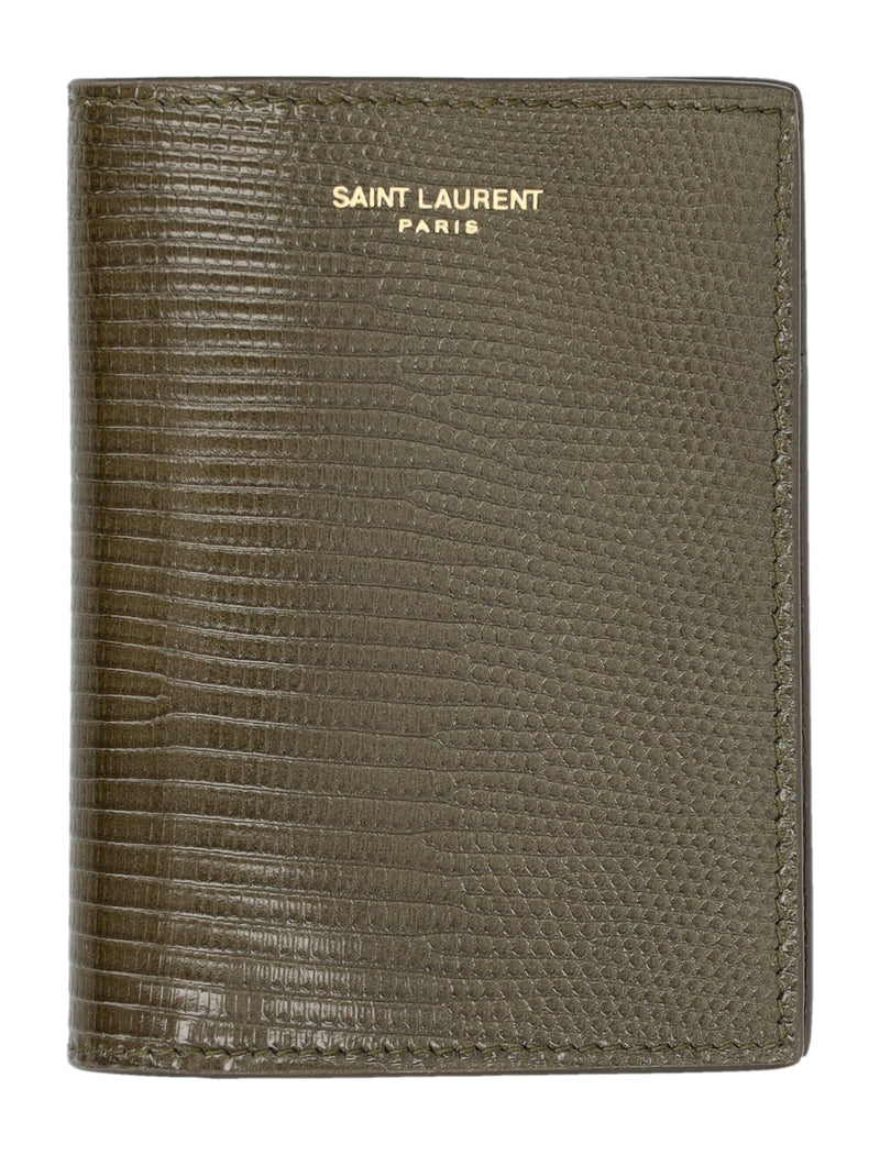 Saint Laurent Lizard Credit Card Wallet - Men