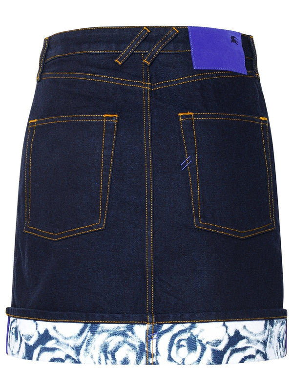 Burberry Japanese Rose Printed Denim Mini Skirt - Women