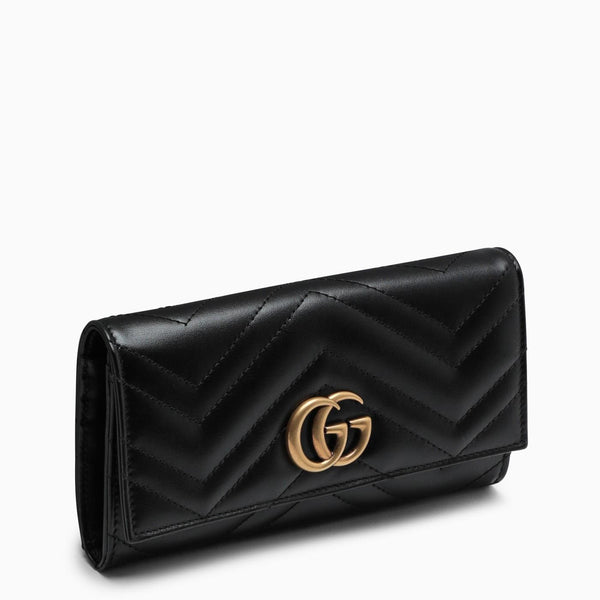 Gucci Black Marmont Gg Continental Wallet - Women