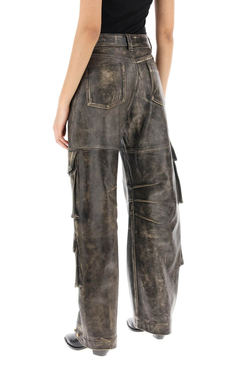 Golden Goose Irin Cargo Pants In Vintage-effect Nappa Leather - Women