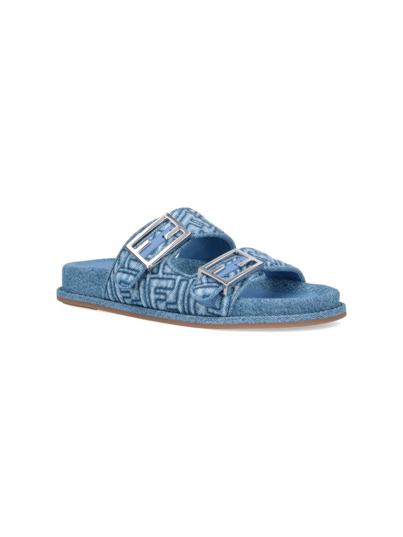 Fendi Denim Slides - Women