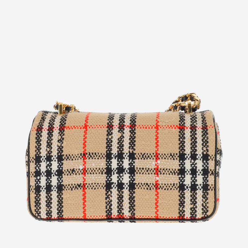 Burberry Lola Small Bouclé Bag With Vintage Check Pattern - Women