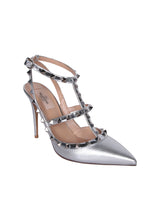 Valentino Ankle Strap Laminated/silver Slingback - Women