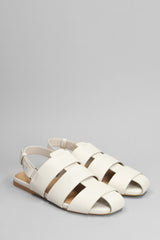 J.W. Anderson Fisherman Flats In Beige Leather - Women