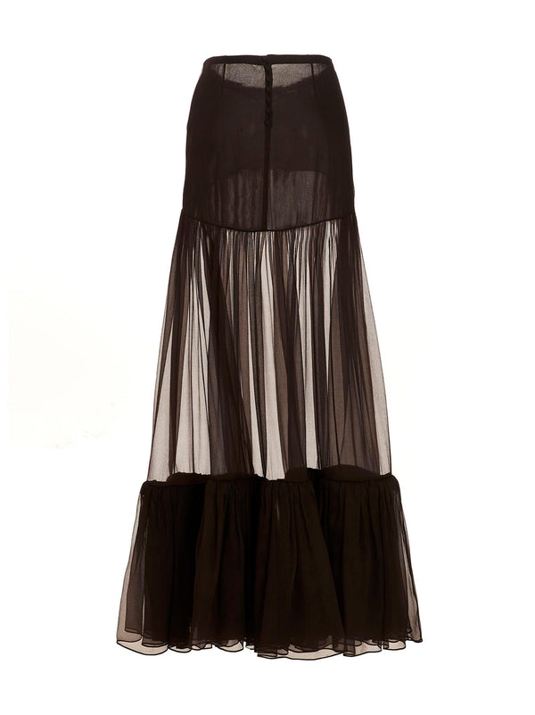 Saint Laurent Flounced Long Skirt - Women