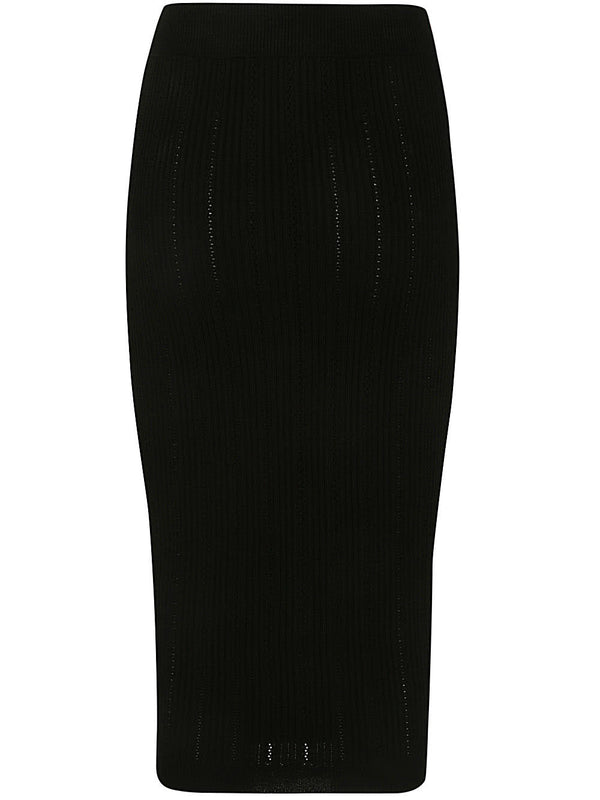 Balmain Buttoned Knit Midi Skirt - Women