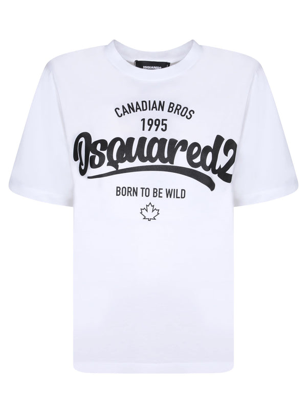 Dsquared2 Easy Fit White/black T-shirt - Women