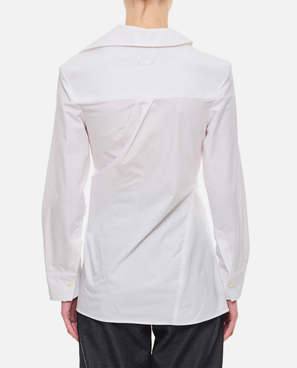 Jacquemus Asymmetric Front Buttoned Cotton Shirt - Women